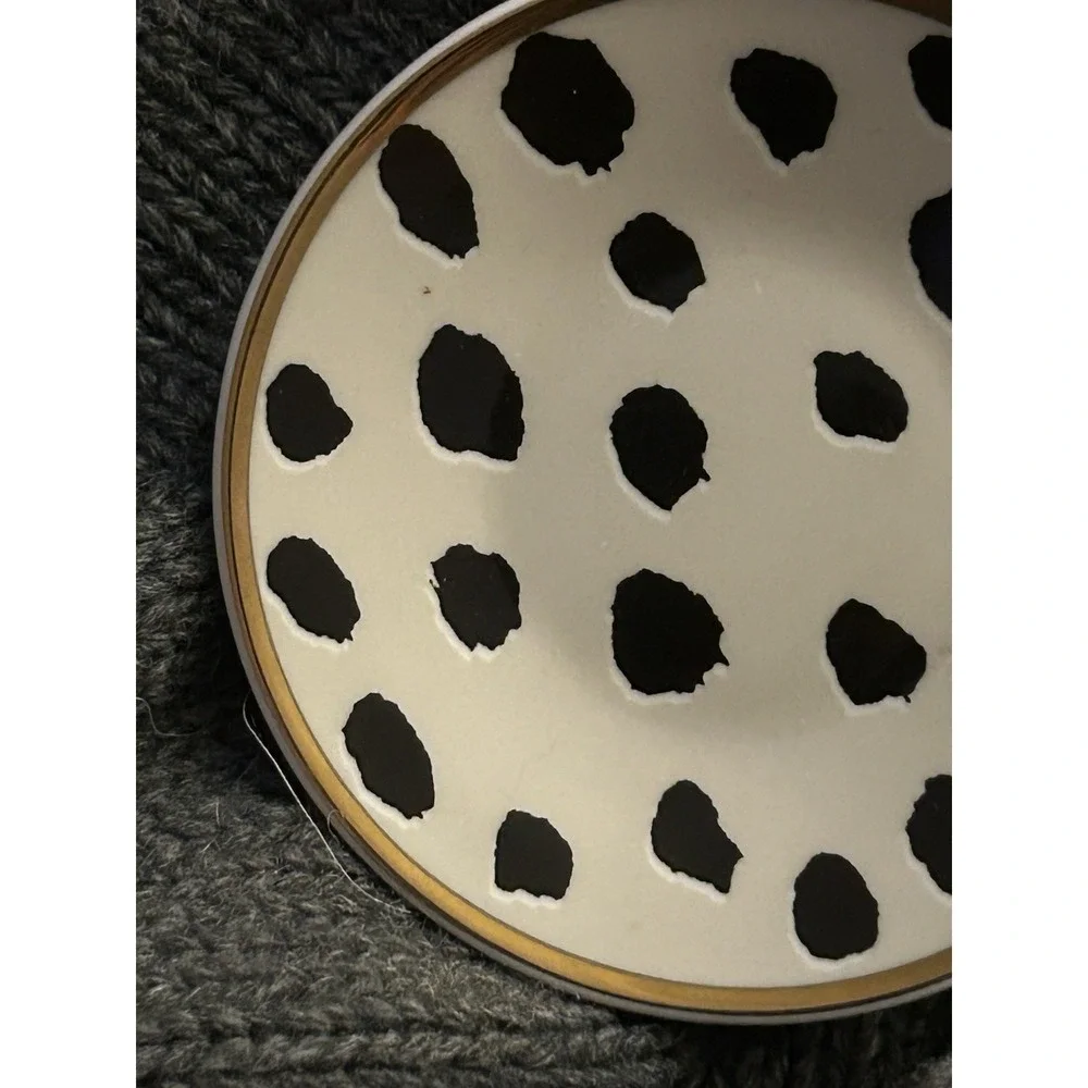Kate Spade x Lenox (Porcelain) Boudoir Chic Ring Trinket Dish (3.5 Inches) Trim